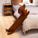 Cushion Lovers Brown Cute British Short-Legged Dachshund Dog Pillow Cushion Plush Doll