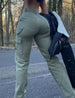Cargo Pants Pocket Design High Waist Solid Color Women's Pants