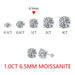 2 Carat 8.0mm Moissanite Stud Earrings Women's Sterling Silver Sparkling Jewelry