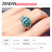 Sterling Silver Gemstone Ring Women Fashion Wedding Jewelry