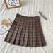 Korean Style Plaid Pleated Skirt High Waist Thin A-line Short Skirts
