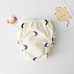 Baby Cartoon Print Cotton Waterproof Diaper Pockets Washable Diaper Pants