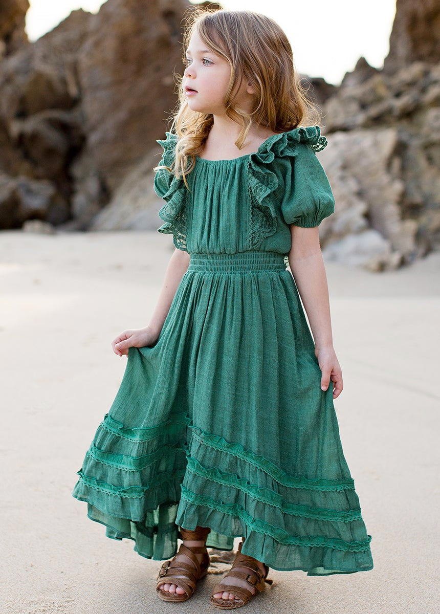 maxi dresses for kids Girls' Sweet Springtime Ruffle Maxi Dress Size: 3T Toddler By Mila & Rose