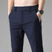 Men's Casual Pants Thin Stretch Slim Fit Elastic Waist Jogger Classic Trousers