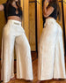Casual Plain Pocket Design Pants Women's High Waist Wide Leg Pants