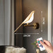 Nordic LED Golden Bird Wall Lamp Parlor Bar Hanging Light Novelty Rotatable Wall Lamp