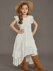 Girl's Lace Cotton Long Dresses Kid's Flower Wedding Princess Party Vestidos