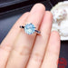 Sterling Silver Blue Topaz Ring Women's Fashion Wedding Jewelry