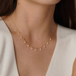 14K Gold Filled Natural Pearl Necklace Women's Fashion Choker Necklace Jewelry