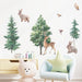 Forest Animals Wall Stickers Kids Room Bedroom Home Decoration Wallpaper Self-Adhesive Decals