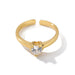 Vintage Zircon Adjustable Rings Women's Stainless Steel Jewelry