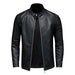 Leather Jacket Stand Collar Slim Pu Leather Men's Fashion Biker Jacket
