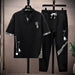 Men's T-Shirt Pants Set Casual Elastic Waist Two-Piece Clothing Set