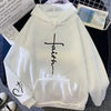 Large Size Faith Print Sweatshirt Hoodies for Comfort and Inspiration