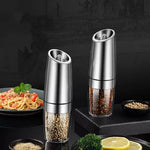 Electric Gravity Salt Pepper Grinder Mill Set With Blue Light And Stand Spice Jar