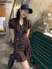 Women's Mini Dresses Floral Trendy Puff Sleeve Elegant Slim Korean Style Dress