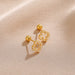 Sterling Silver Flower Earrings Shiny Zircon Hollow Out Women's Earrings Jewelry