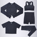 Women's Seamless Yoga Workout Clothing Set Gym Fitness 5PCS Sportswear Set