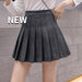 Korean Style Plaid Pleated Skirt High Waist Thin A-line Short Skirts