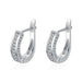 Women Fashion Cute Tiny Clear Crystal CZ Stud Earrings Sterling Silver Jewelry