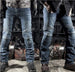 Men's Biker Jeans Denim Stretch Trousers Off-Road Motorcycle Denim Pants