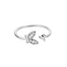 Vintage Zircon Adjustable Rings Women's Stainless Steel Jewelry
