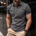 Men's Casual Short-Sleeved Polo Shirt Office Fashion Lapel T-Shirt