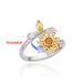 Vintage Zircon Adjustable Rings Women's Stainless Steel Jewelry