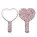Luxury Diamond Blob Mirror Love Heart Handle Vanity Make Up Mirror