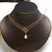 14K Gold Plated Multilayer Bead Chain Pendant Freshwater Pearl Necklace Jewelry