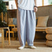Loose Men's Cotton Linen Harem Pants Breathable Solid Color Linen Trousers
