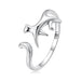 Sterling Silver Creative Pet Opening Ring Women Lovely Animal Rings Jewelry