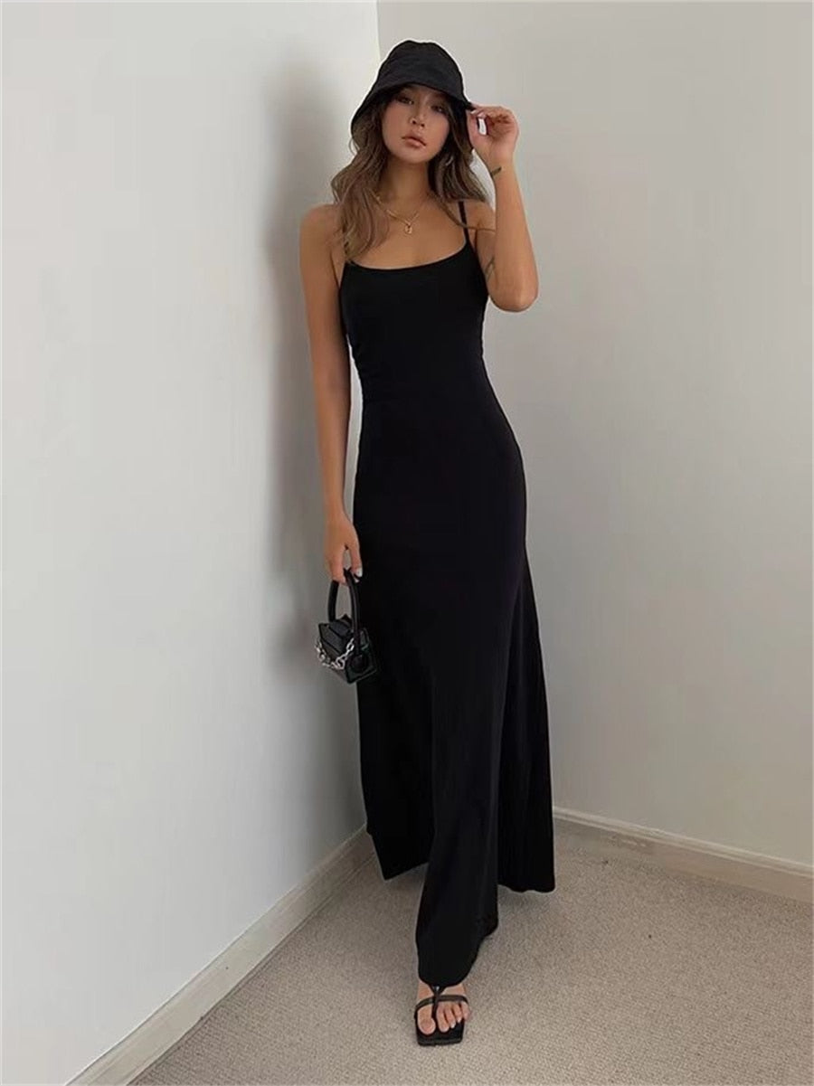 Women's Stylish Bodycon Dress Sexy Sleeveless Split Dress Vestidos Black / XL Women's Stylish Bodycon Dress Sexy Sleeveless Split Dress Vestidos Black / XL