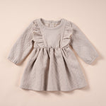 Baby Girl Dress Ruffle Long Sleeve Toddler A-Line One-Piece Dress