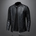 Leather Jacket Stand Collar Slim Pu Leather Men's Fashion Biker Jacket