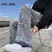 Men's Ripped Jeans Punk Jeans Hip Hop Denim Trouser Pants