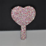 Luxury Diamond Blob Mirror Love Heart Handle Vanity Make Up Mirror