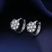 Women Fashion Cute Tiny Clear Crystal CZ Stud Earrings Sterling Silver Jewelry