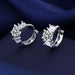 Women Fashion Cute Tiny Clear Crystal CZ Stud Earrings Sterling Silver Jewelry