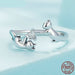 Sterling Silver Creative Pet Opening Ring Women Lovely Animal Rings Jewelry