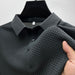 Men's Lop-Up Hollow Short Sleeved Polo Tees Ice Silk Breathable T-Shirt