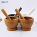 Household Pressing Garlic Ginger Spices Mashing Pot Manual Mashing Stone Wood Mortar