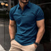 Men's Casual Short-Sleeved Polo Shirt Office Fashion Lapel T-Shirt