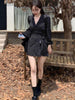 Women's V-Neck Elegant Mini Dress Casual Puff Sleeve Fashion Sexy Vestidos