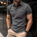 Men's Casual Short-Sleeved Polo Shirt Office Fashion Lapel T-Shirt