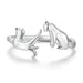 Sterling Silver Creative Pet Opening Ring Women Lovely Animal Rings Jewelry