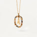 Initial Letter Pendant Necklace Colored Zircon Letter Women's Fine Jewelry