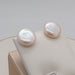 Women's Button Pearl Stud Earrings Freshwater Cultured Pearls Sterling Silver Jewelry