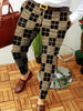 Men's Business Casual Trousers Geometric Pattern Print Straight Long Pants