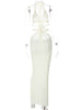 White Knitting Backless Summer Dress Women Bodycon Maxi Long Sexy Vestido